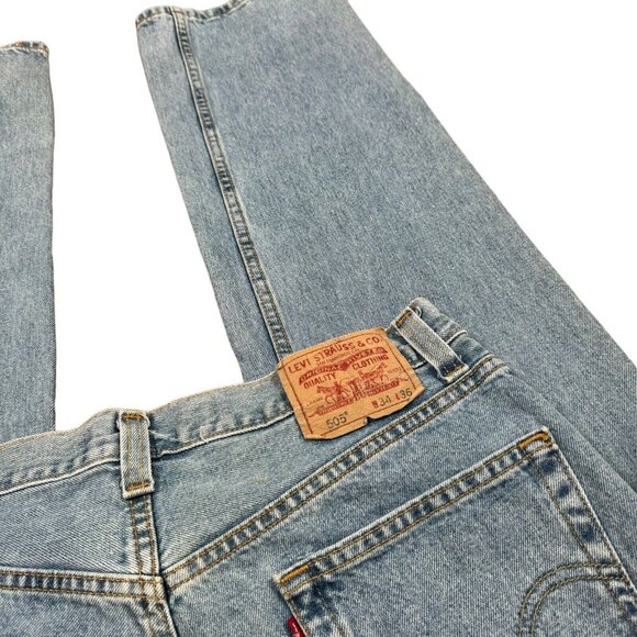 LEVIS 505 Regular Fit Jeans 34x36 Light Blue Y2K - Picture 2 of 14